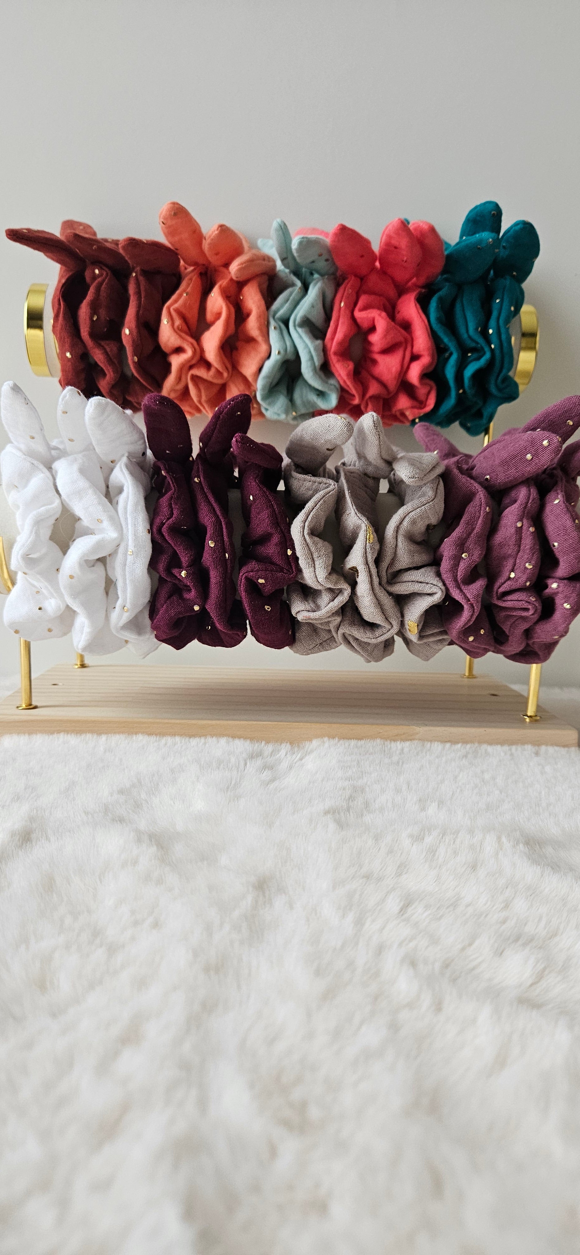 Chouchou scrunchie gaz de coton enfant