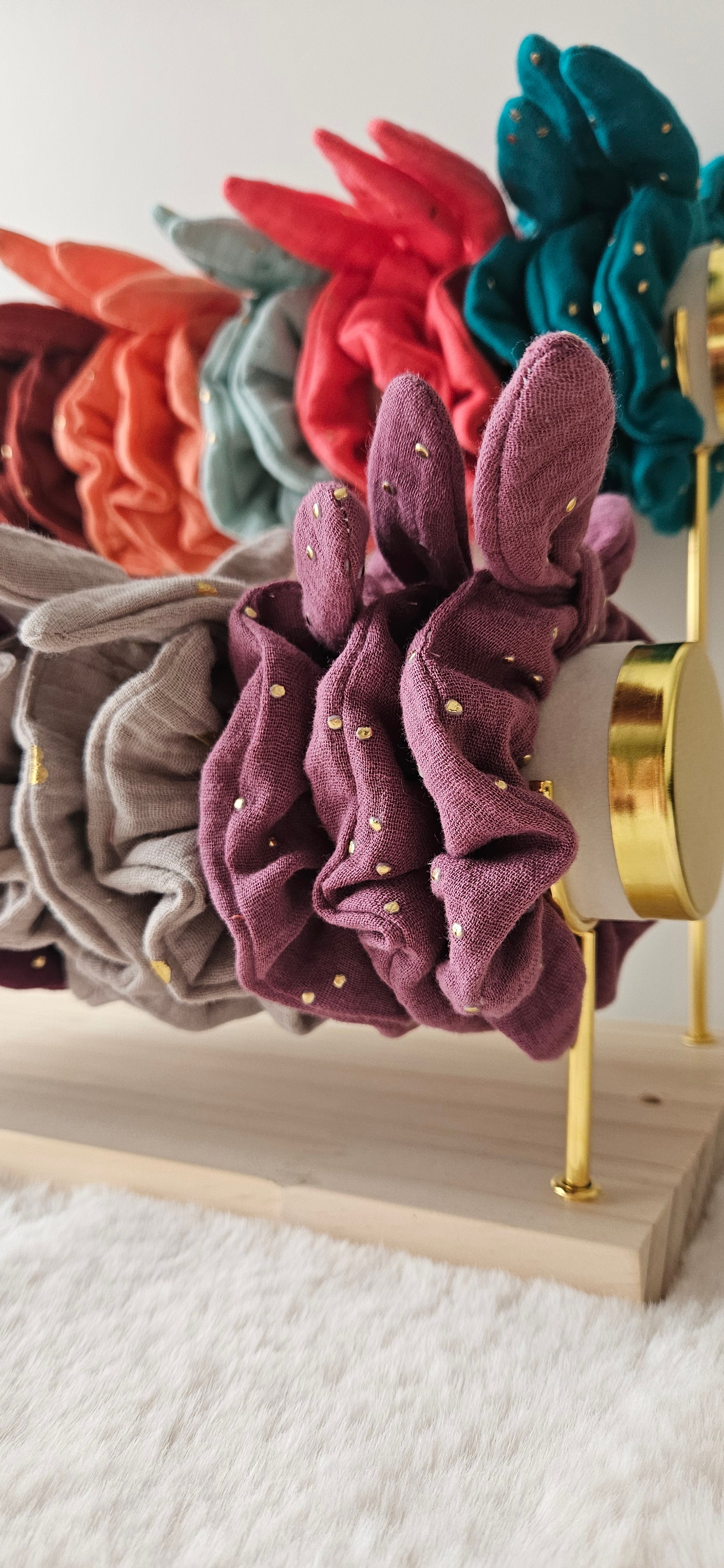 Chouchou scrunchie gaz de coton enfant