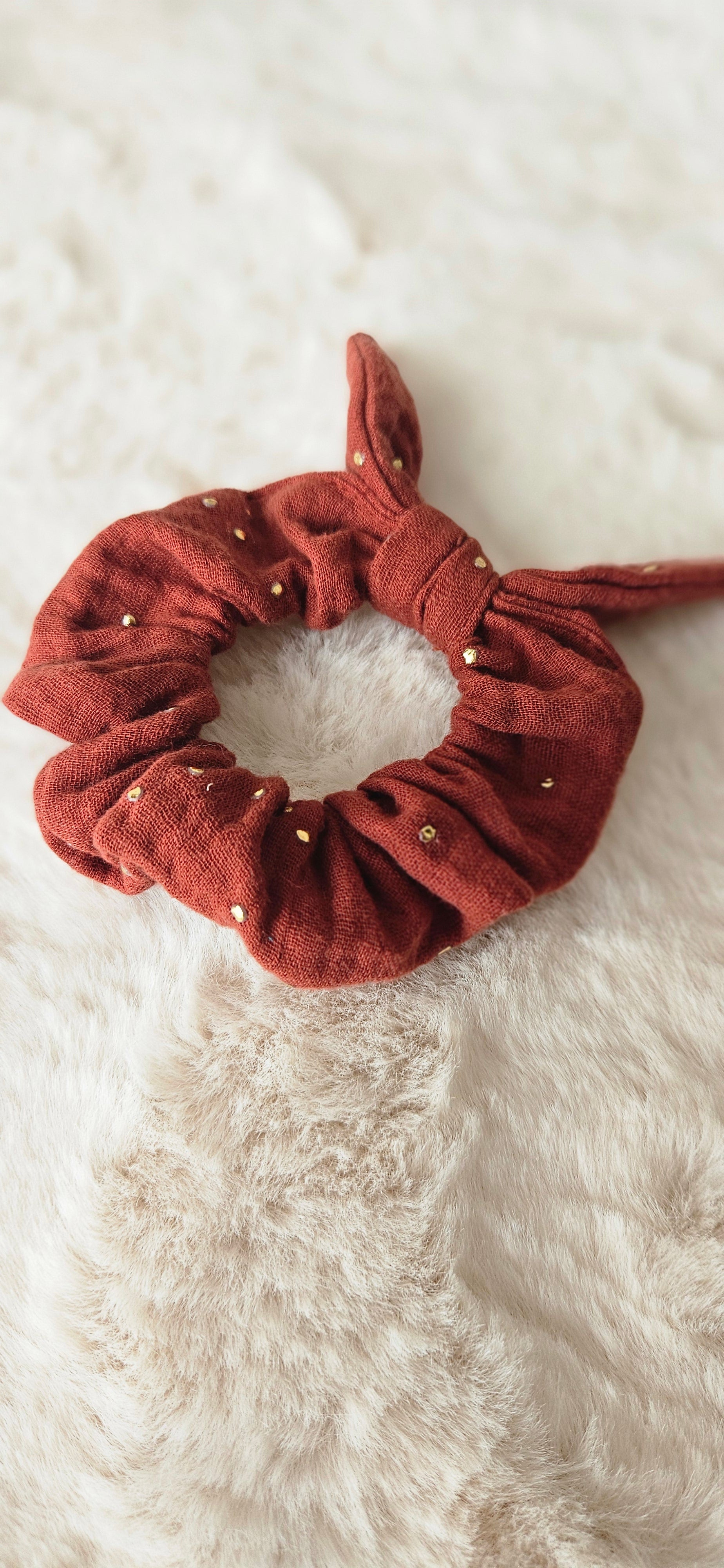 Chouchou scrunchie gaz de coton enfant
