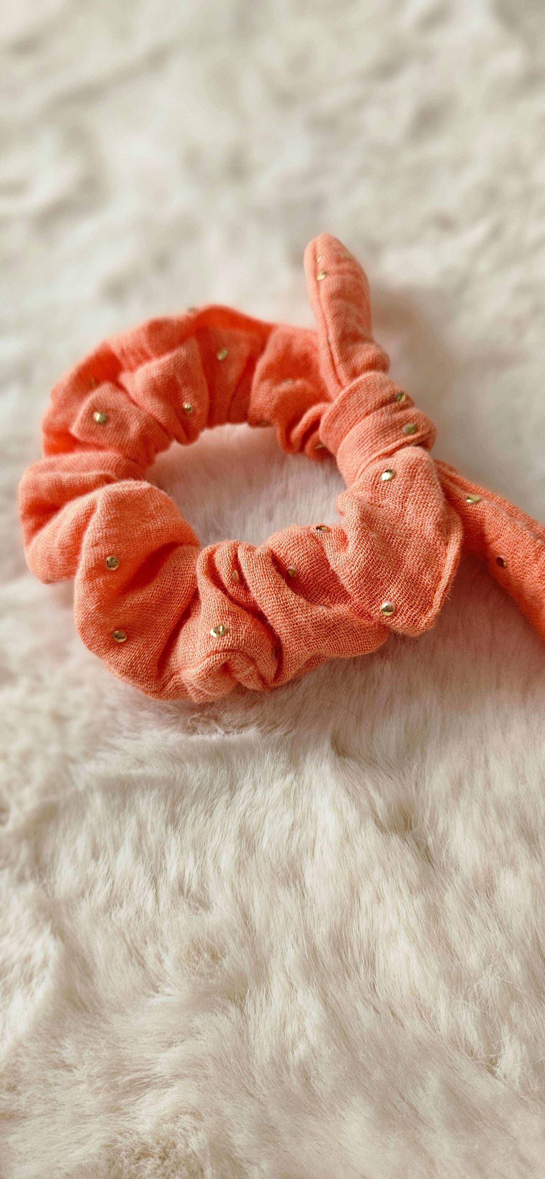 Chouchou scrunchie gaz de coton enfant