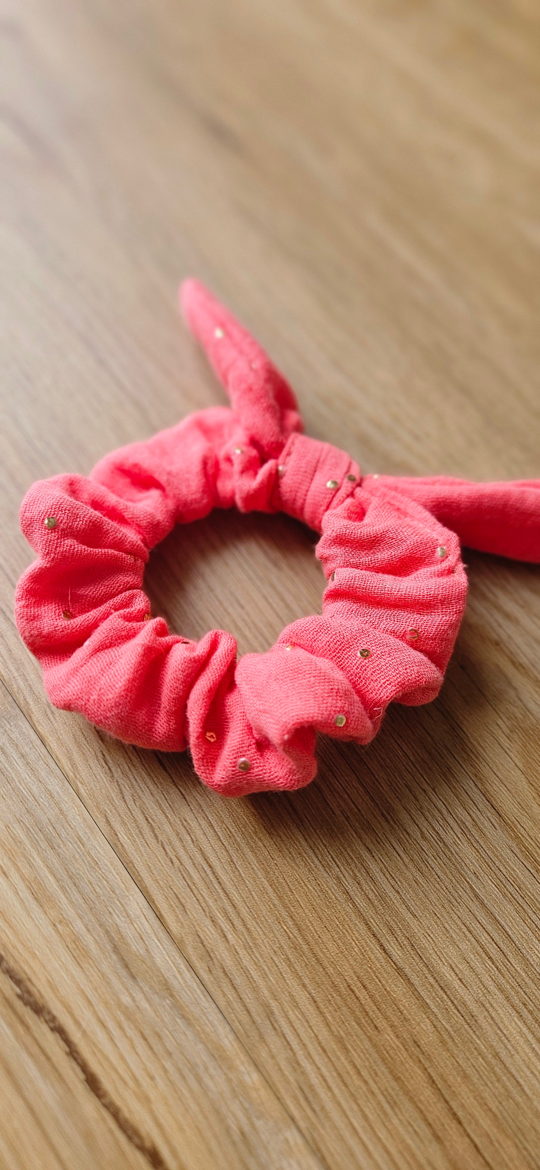 Chouchou scrunchie gaz de coton enfant
