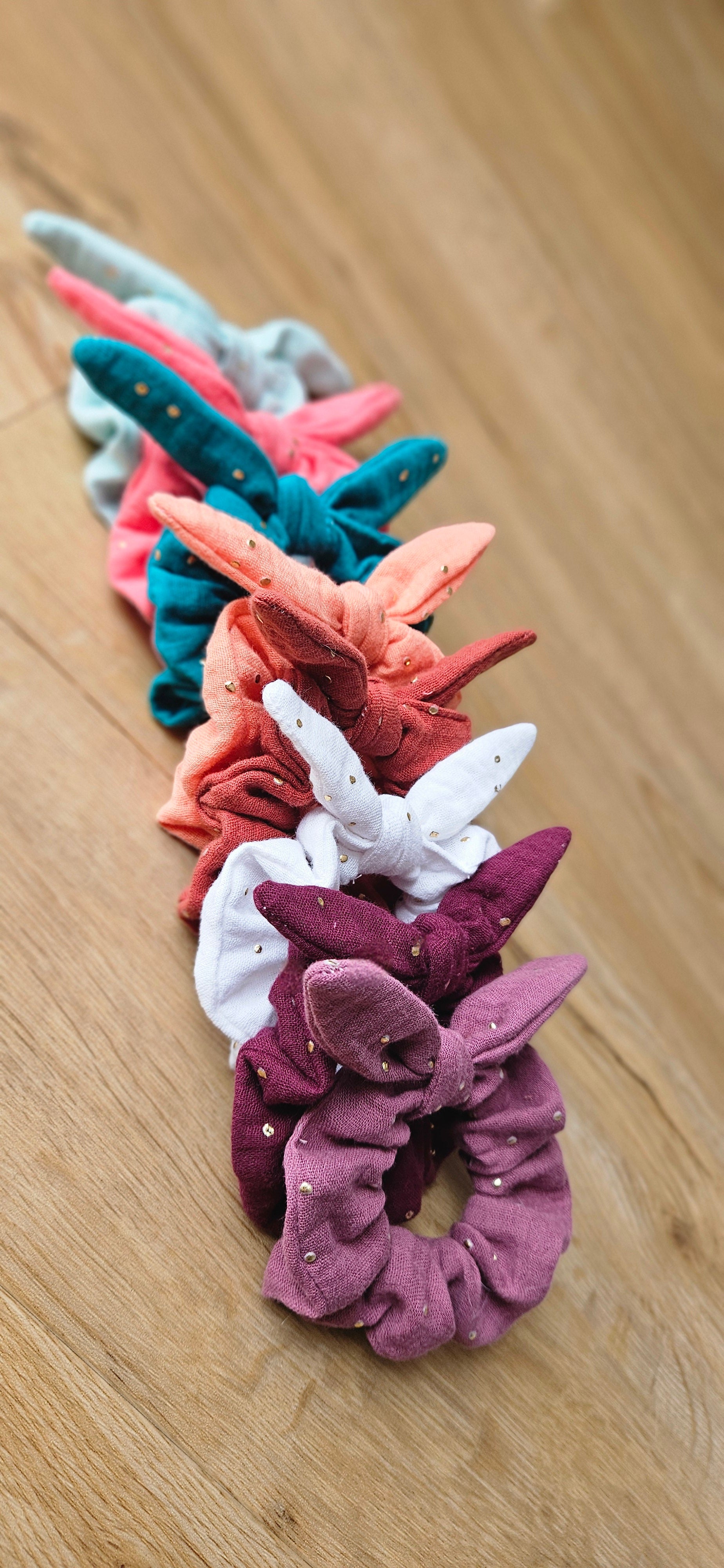 Chouchou scrunchie gaz de coton enfant