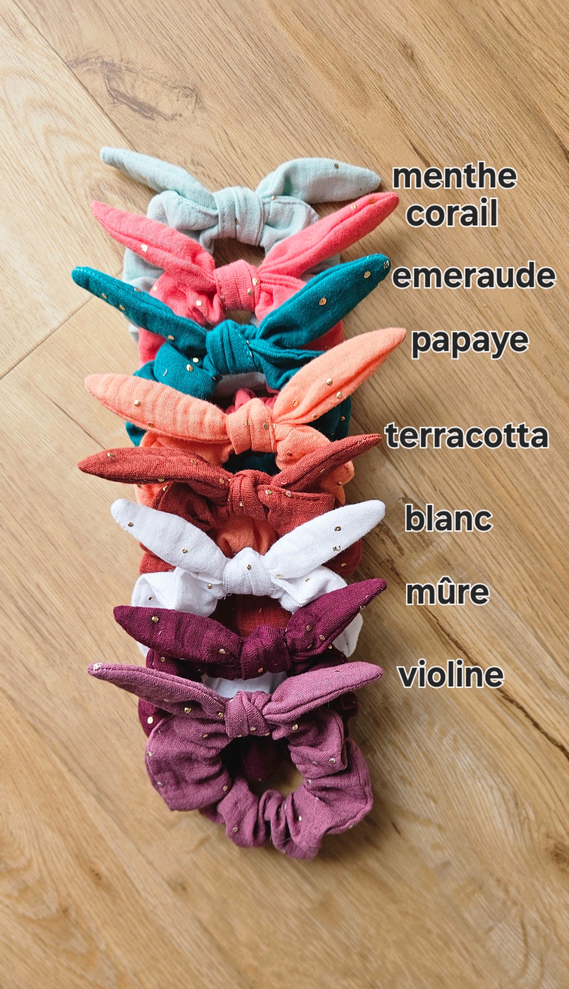 Chouchou scrunchie gaz de coton enfant