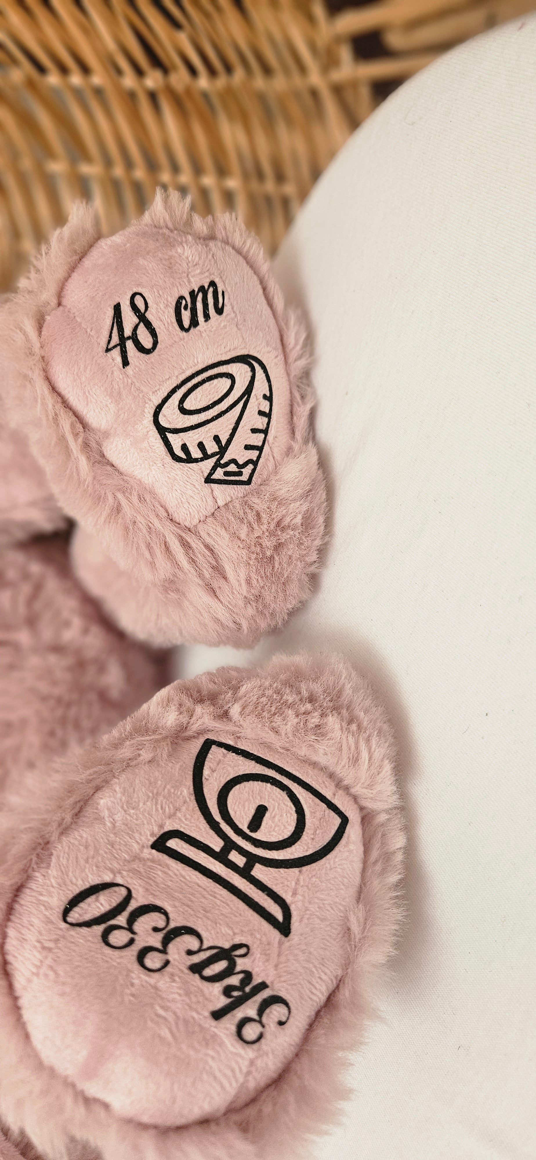 Doudou lapin rose personnalisé