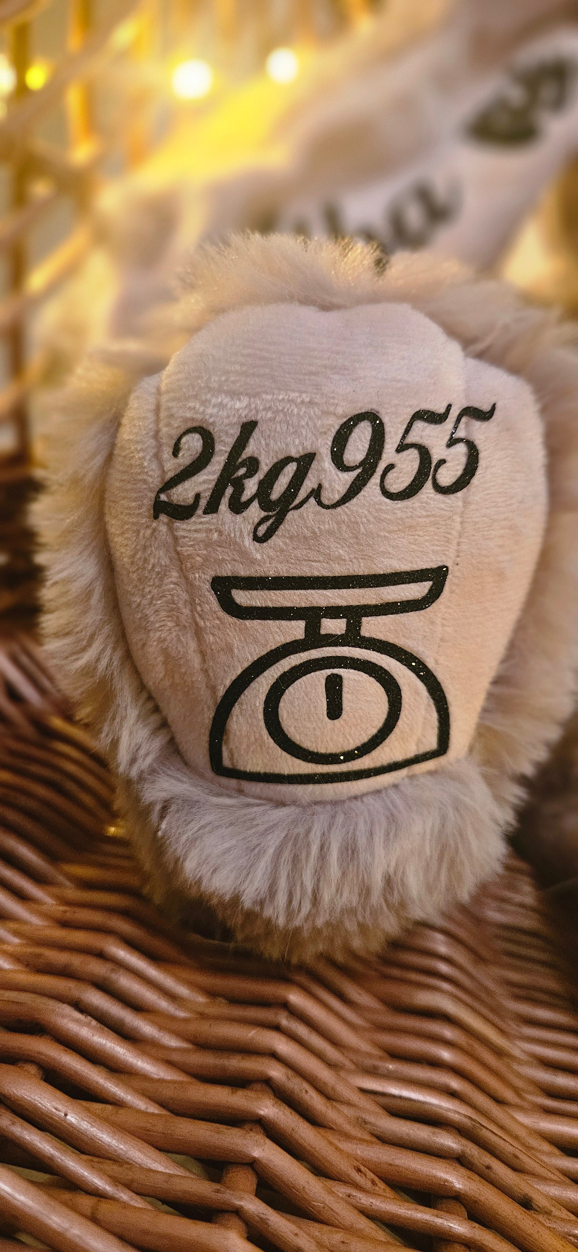 Doudou lapin beige personnalisé