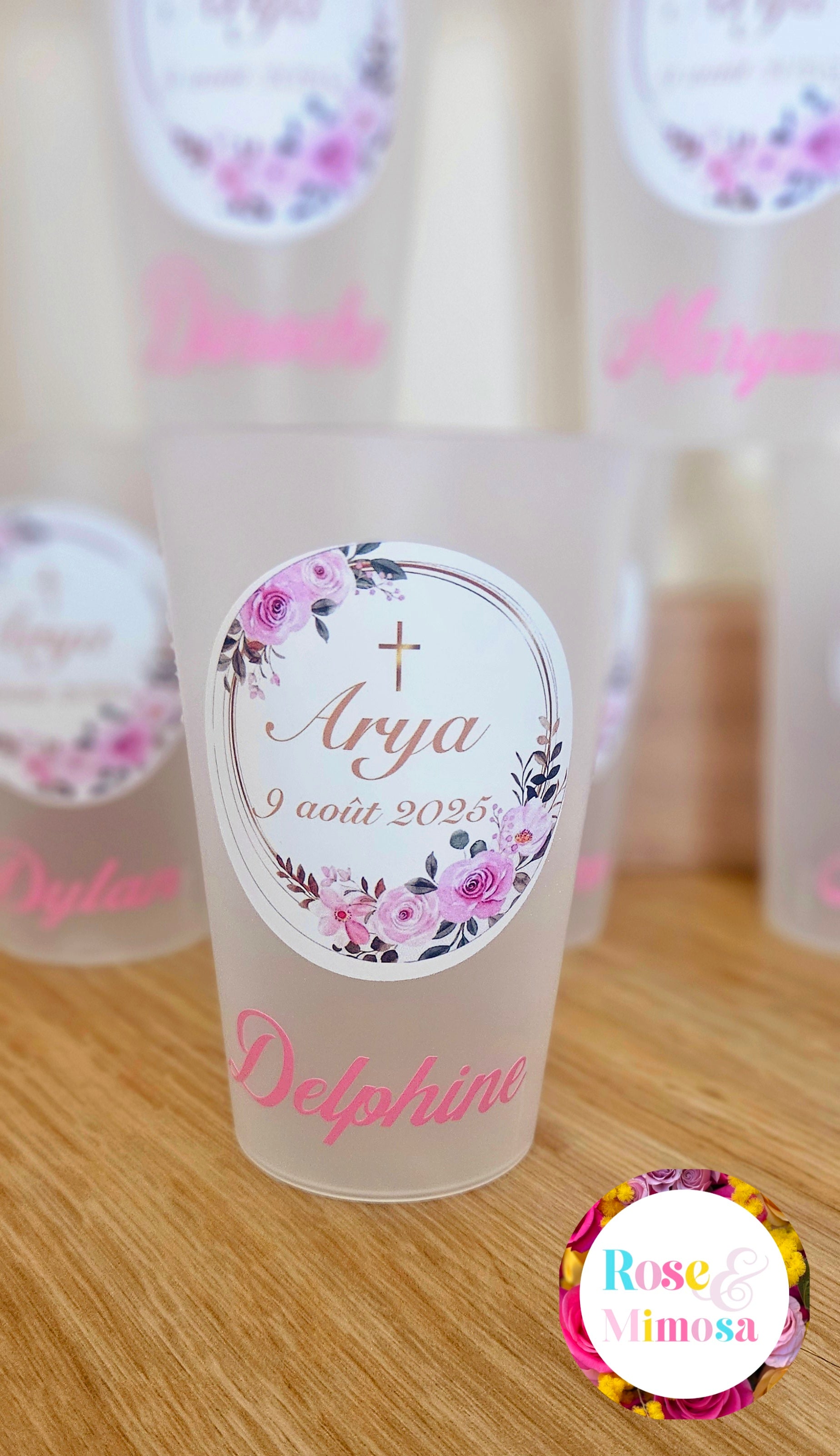 Gobelet personnalisé – Baptême🌸✨ – Sticker Waterproof 💧