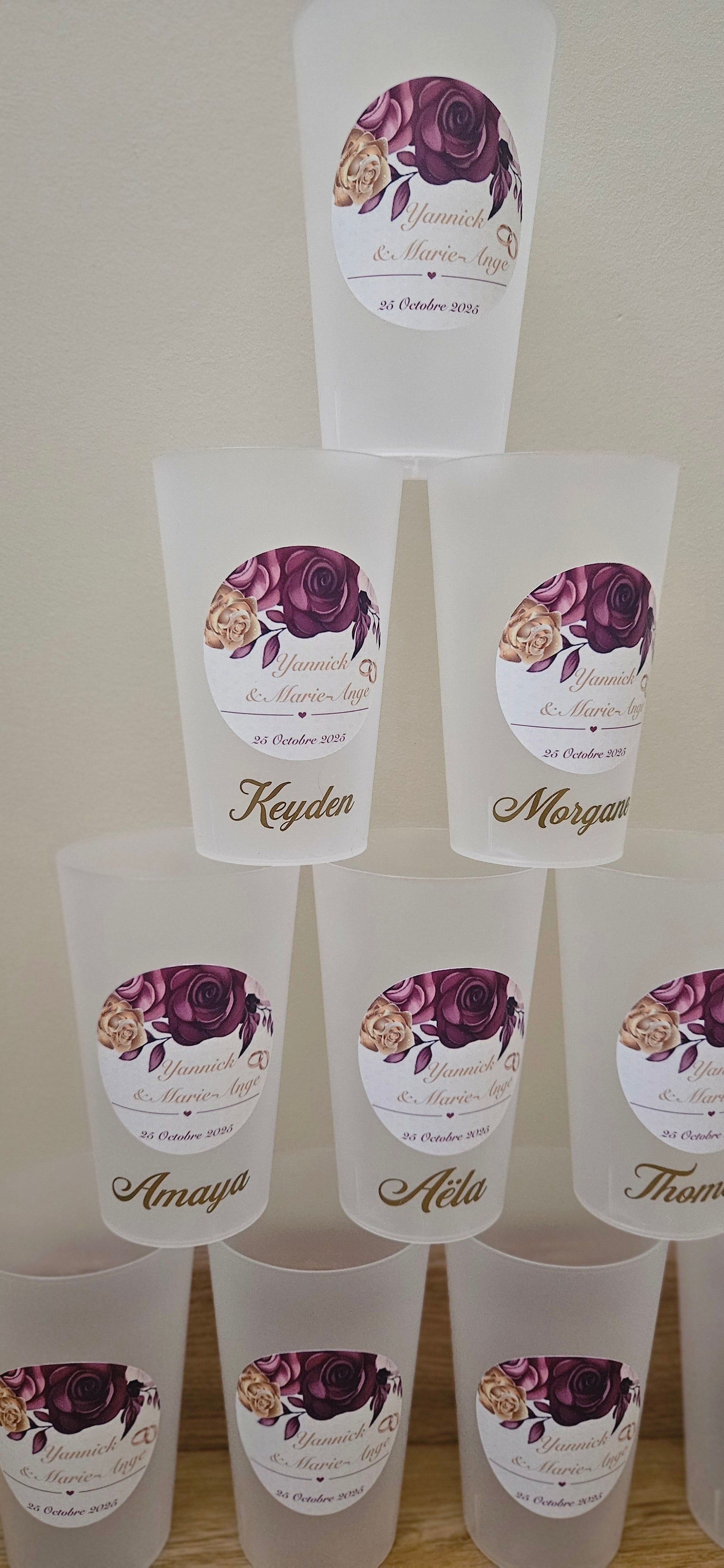 Gobelet mariage â Motif fleuri & romantique đčâš