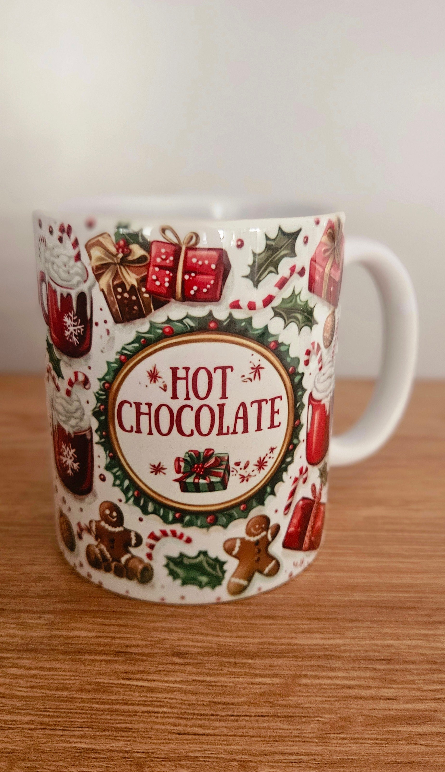 đ« Mug âHot Chocolateâ â Douceurs de NoĂ«l (Effet 3D) đ