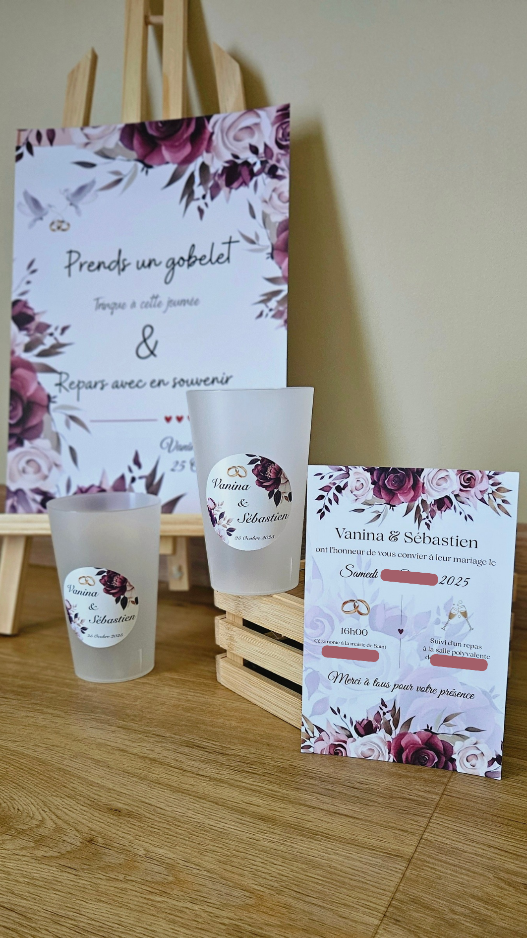 💌 Faire-part de mariage floral romantique