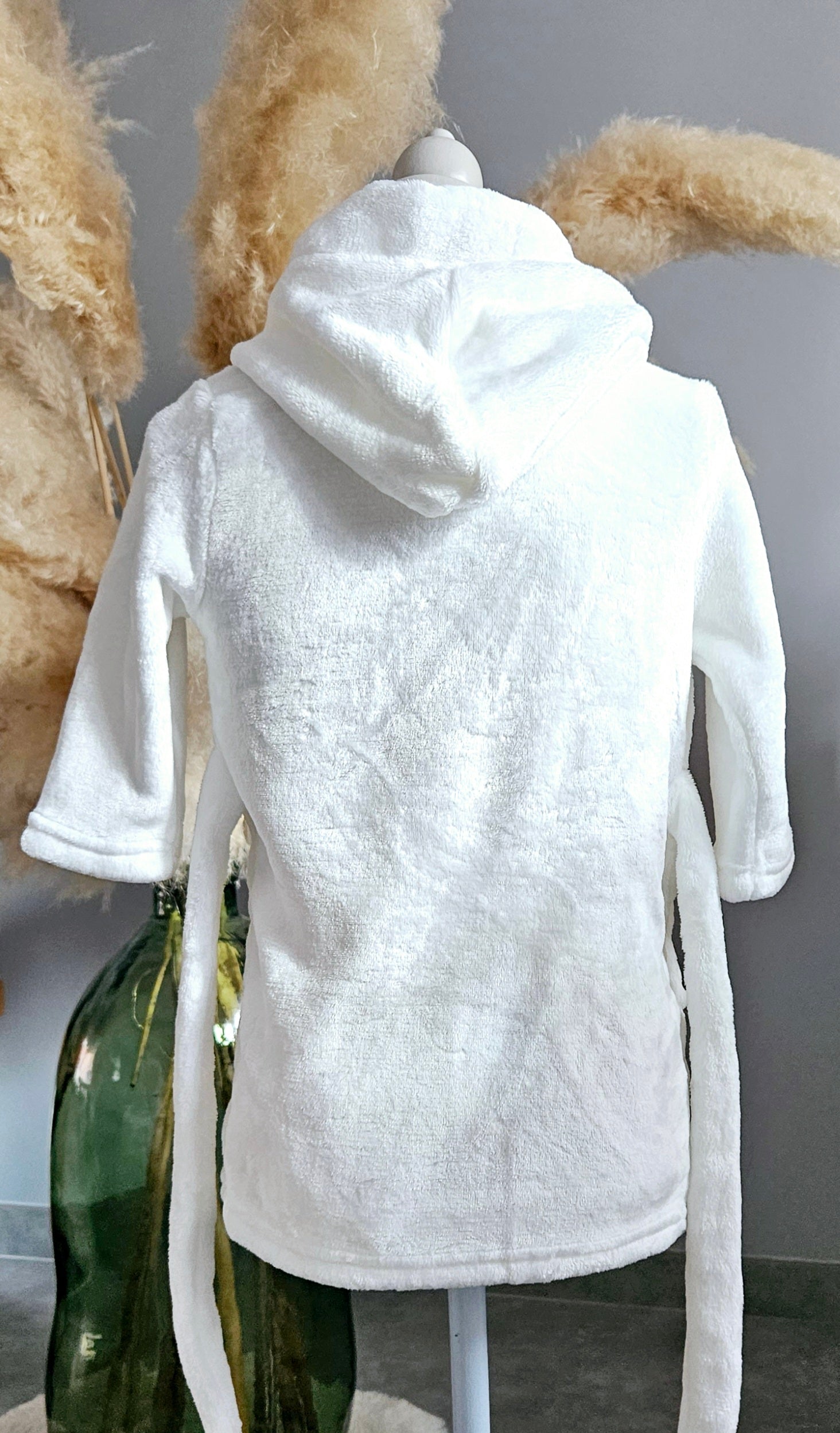 Peignoir polaire blanc enfant