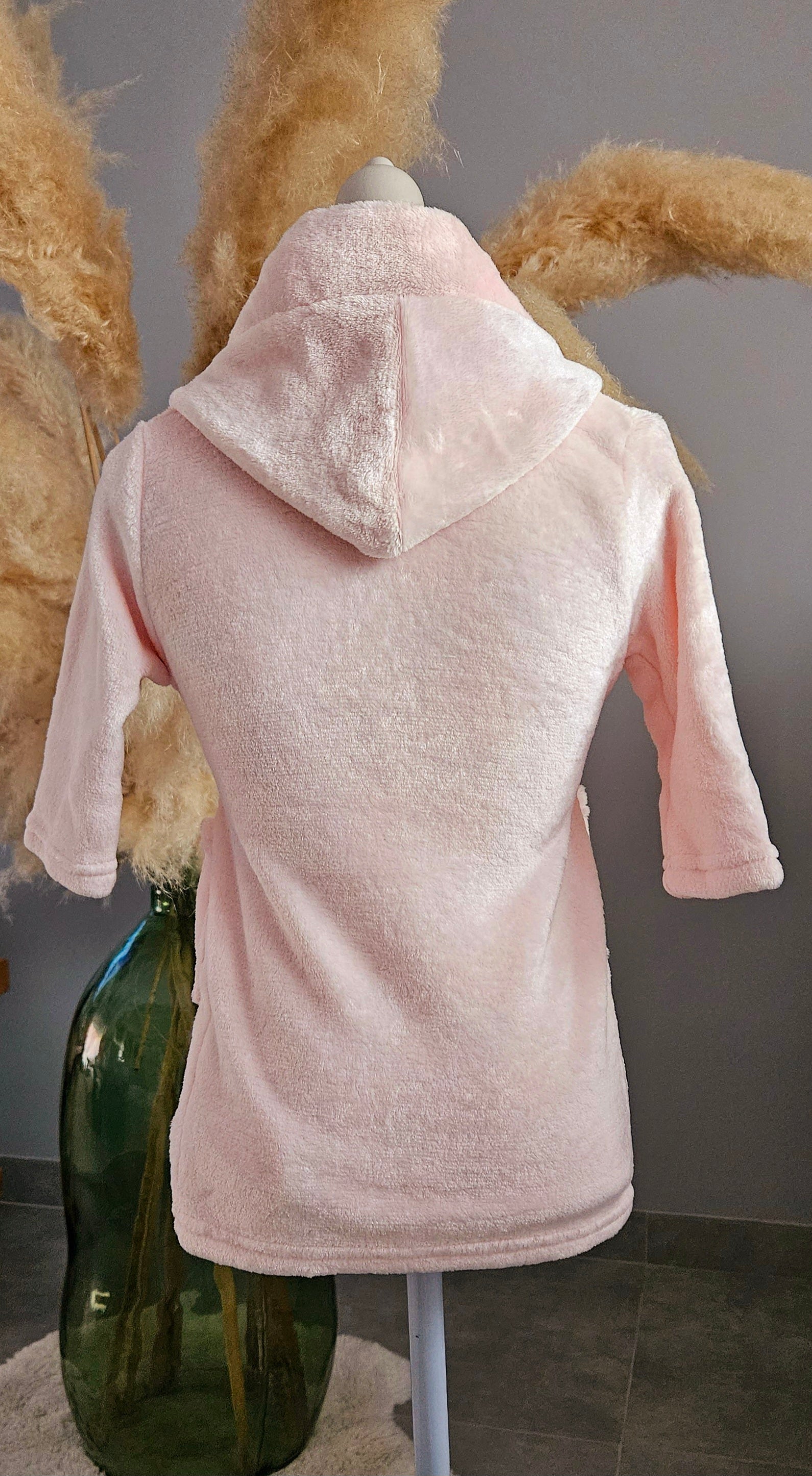 Peignoir polaire rose enfant