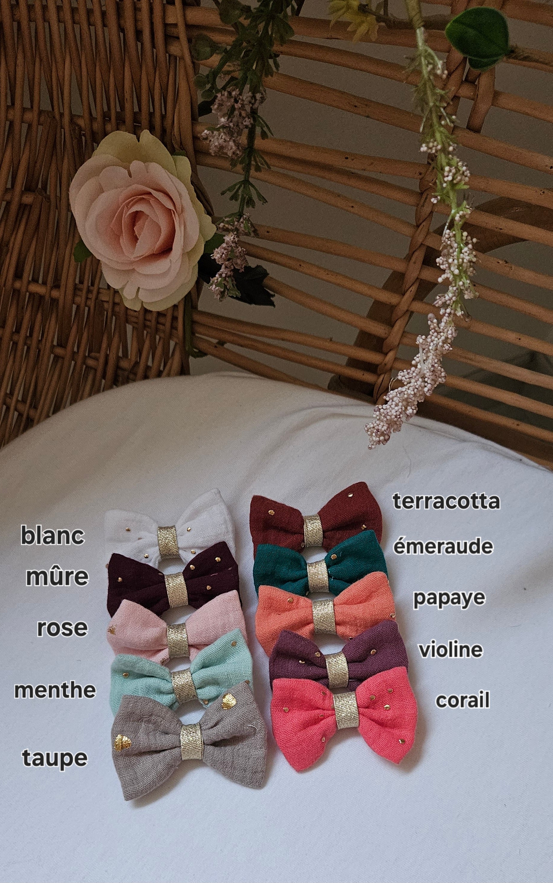 Barette gaz de coton enfant