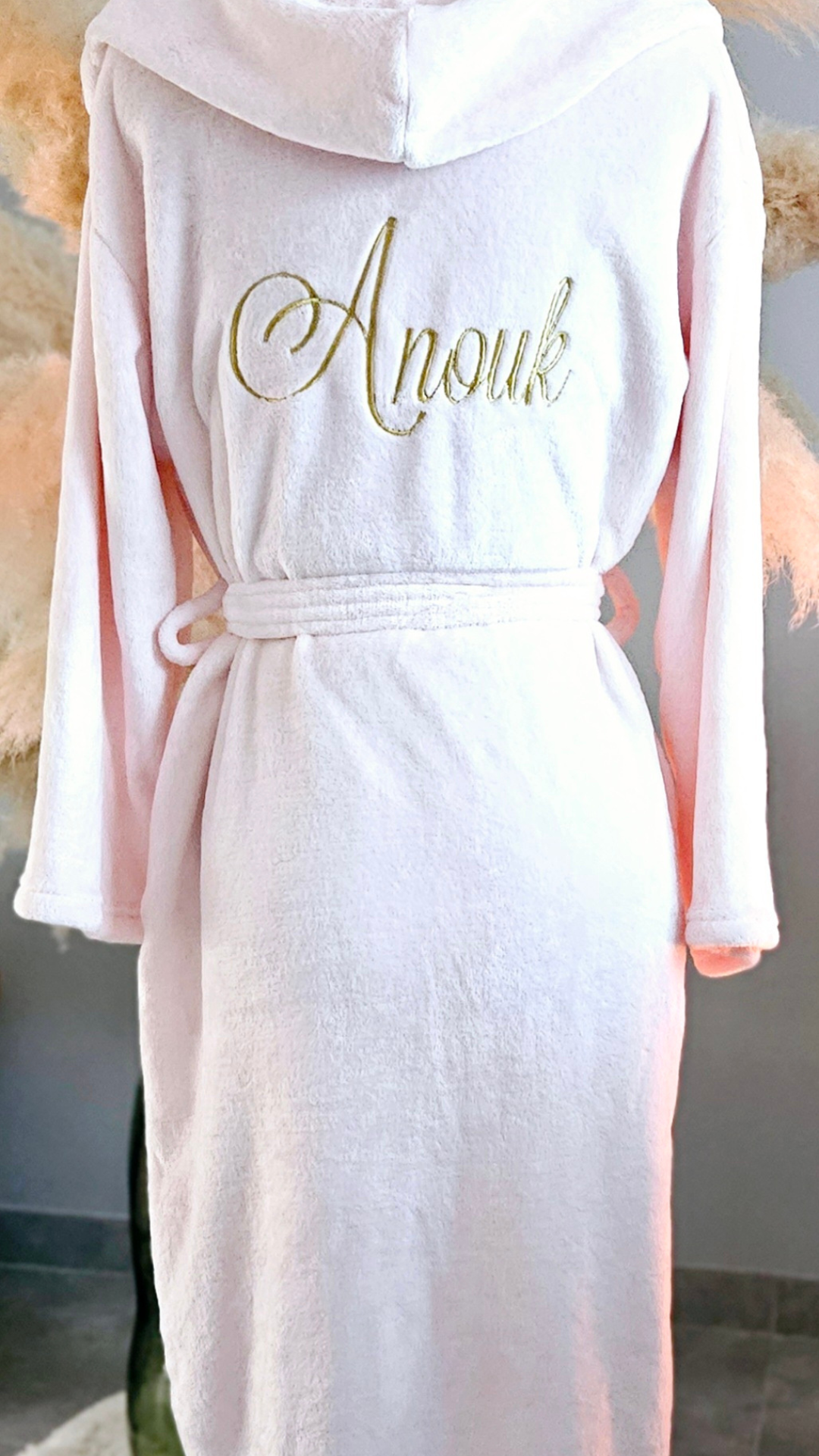Peignoir polaire rose femme