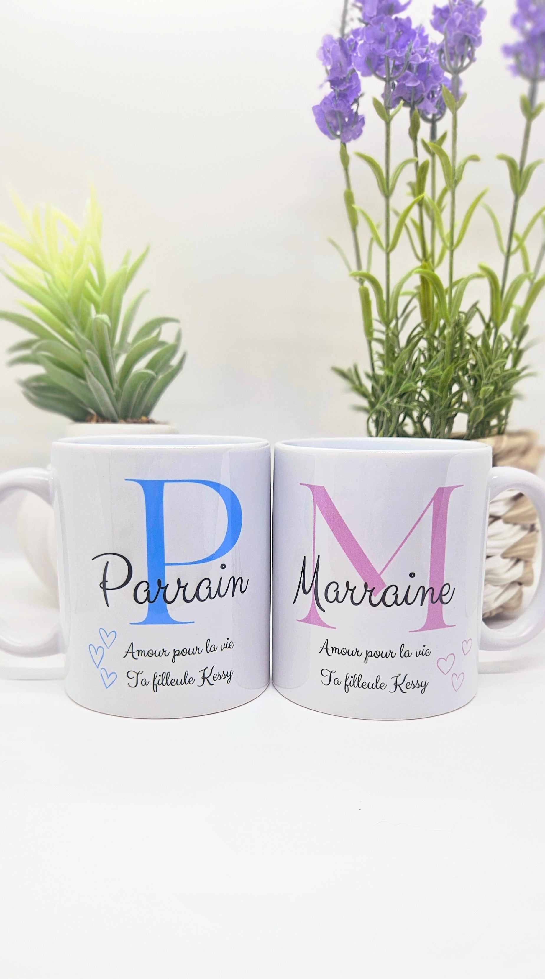 Mug “Marraine – Amour pour la vie” personnalisé