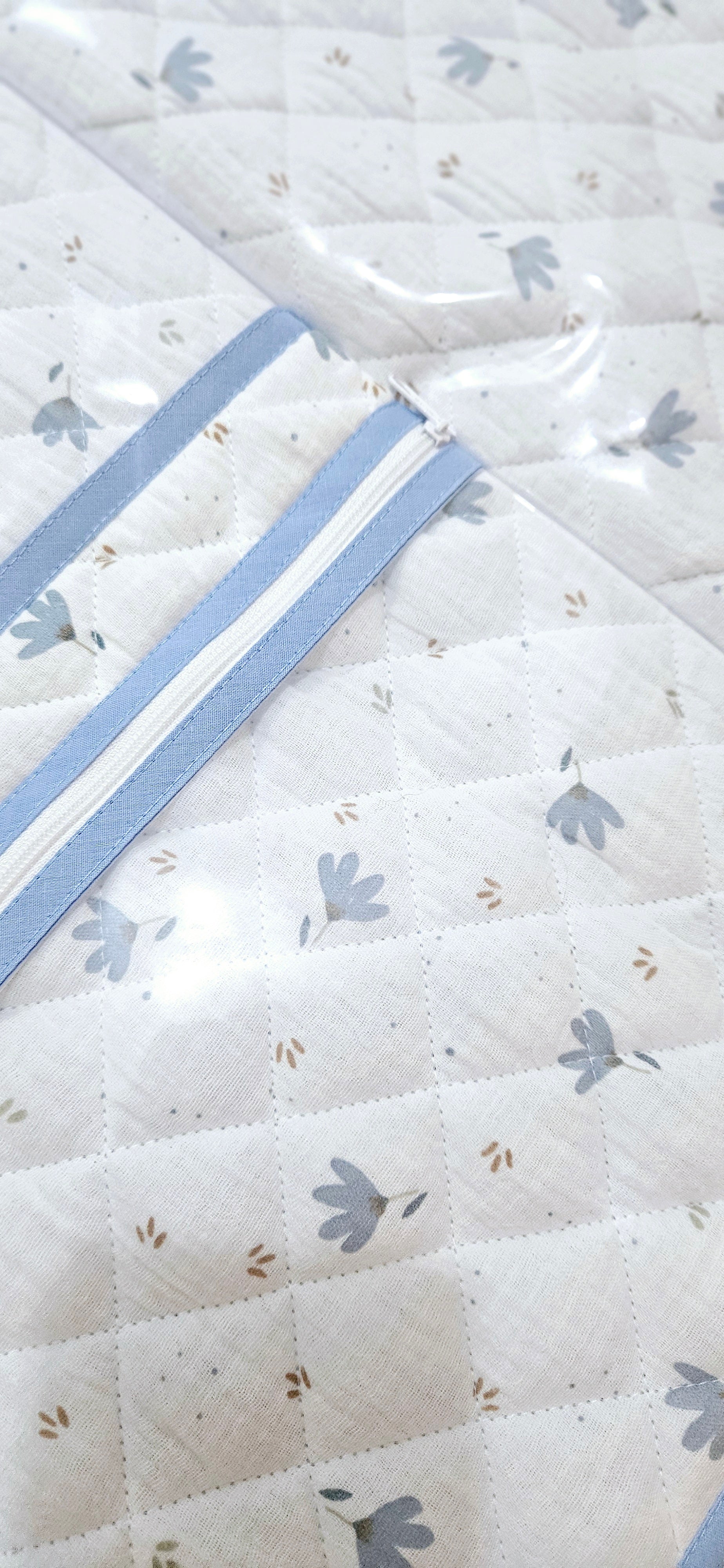 Tapis à langer nomade bleu ciel