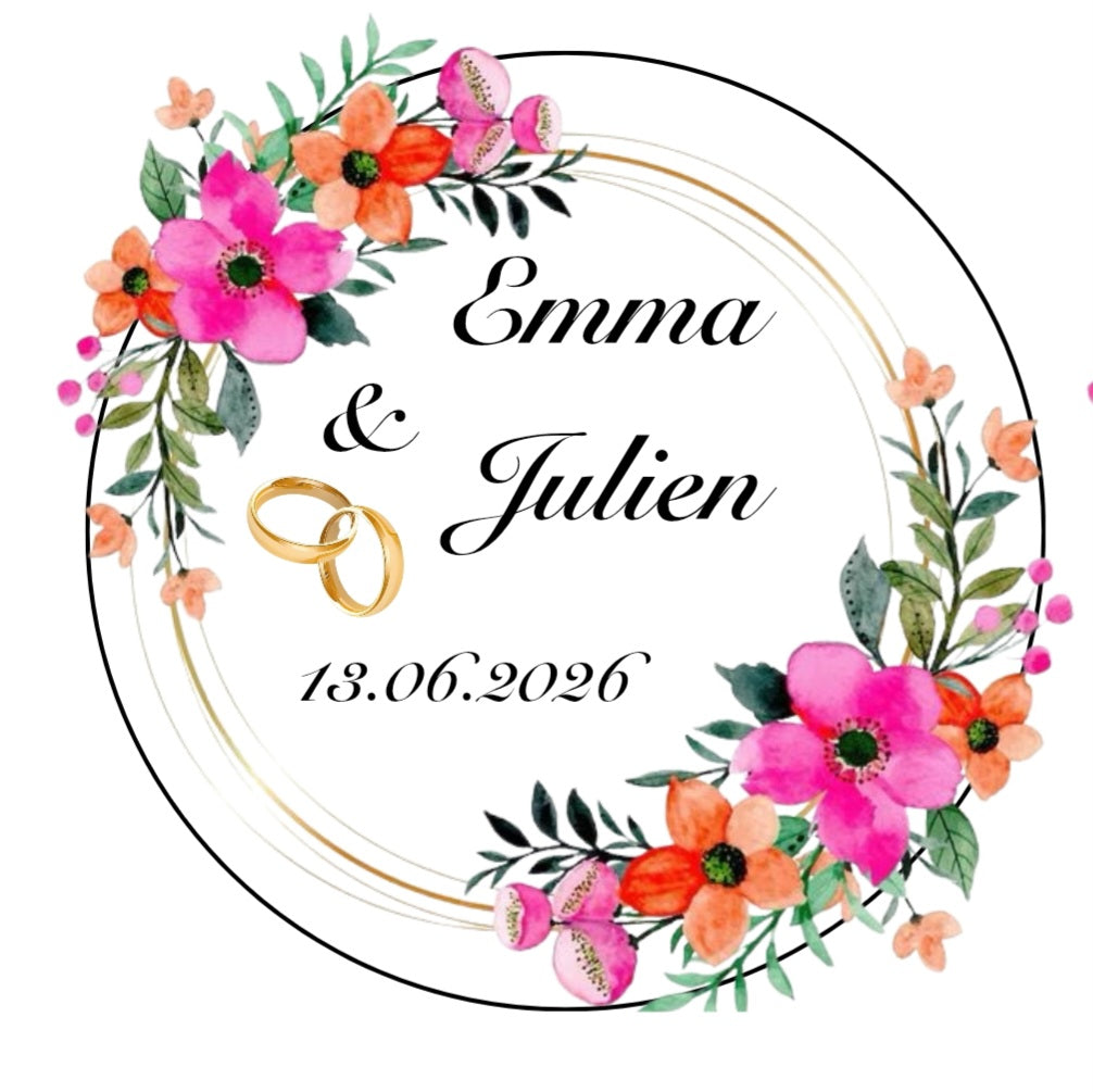 Gobelet mariage – Thème floral coloré & romantique 🌺💞