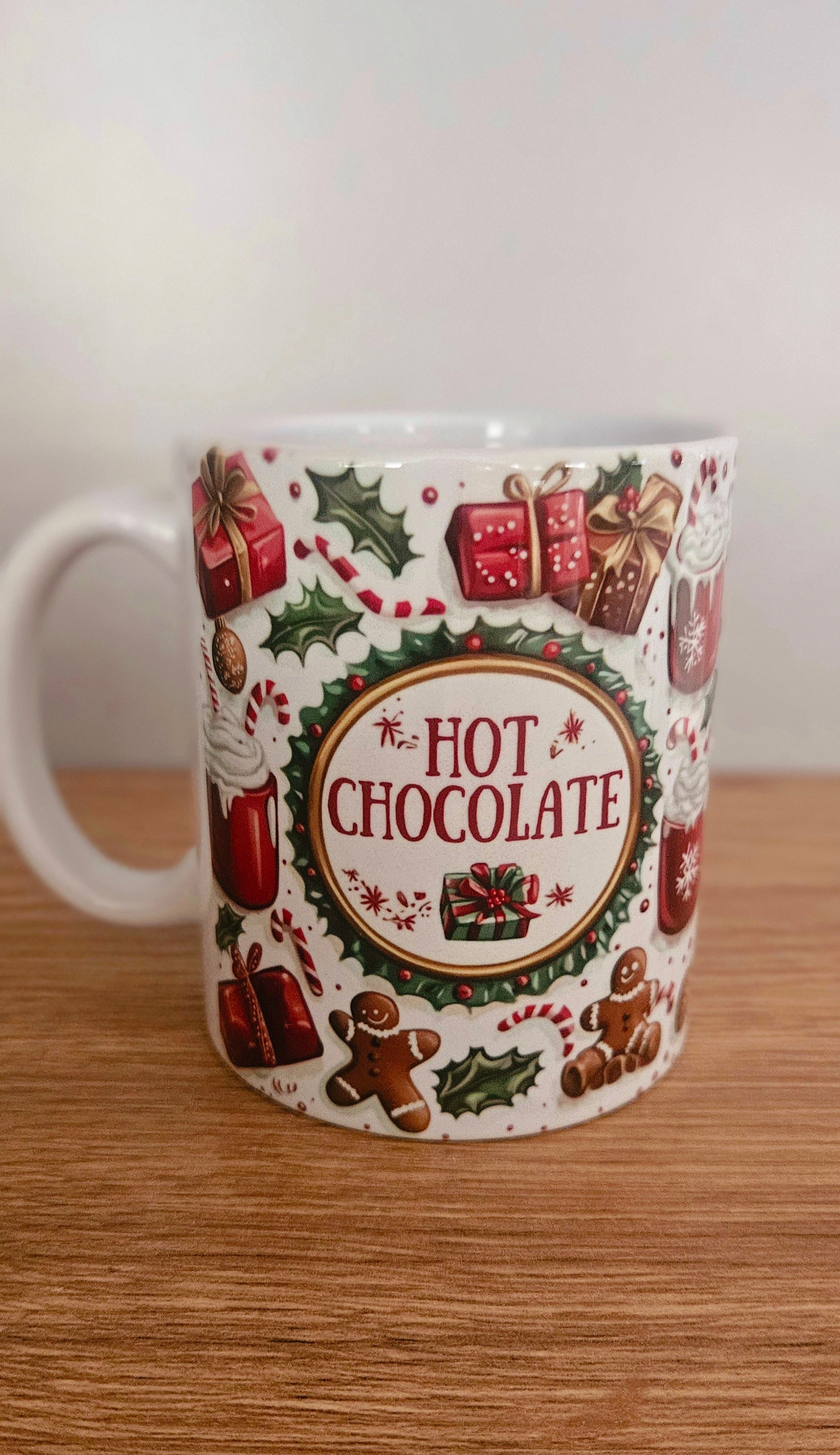 🍫 Mug “Hot Chocolate” – Douceurs de Noël (Effet 3D) 🎅
