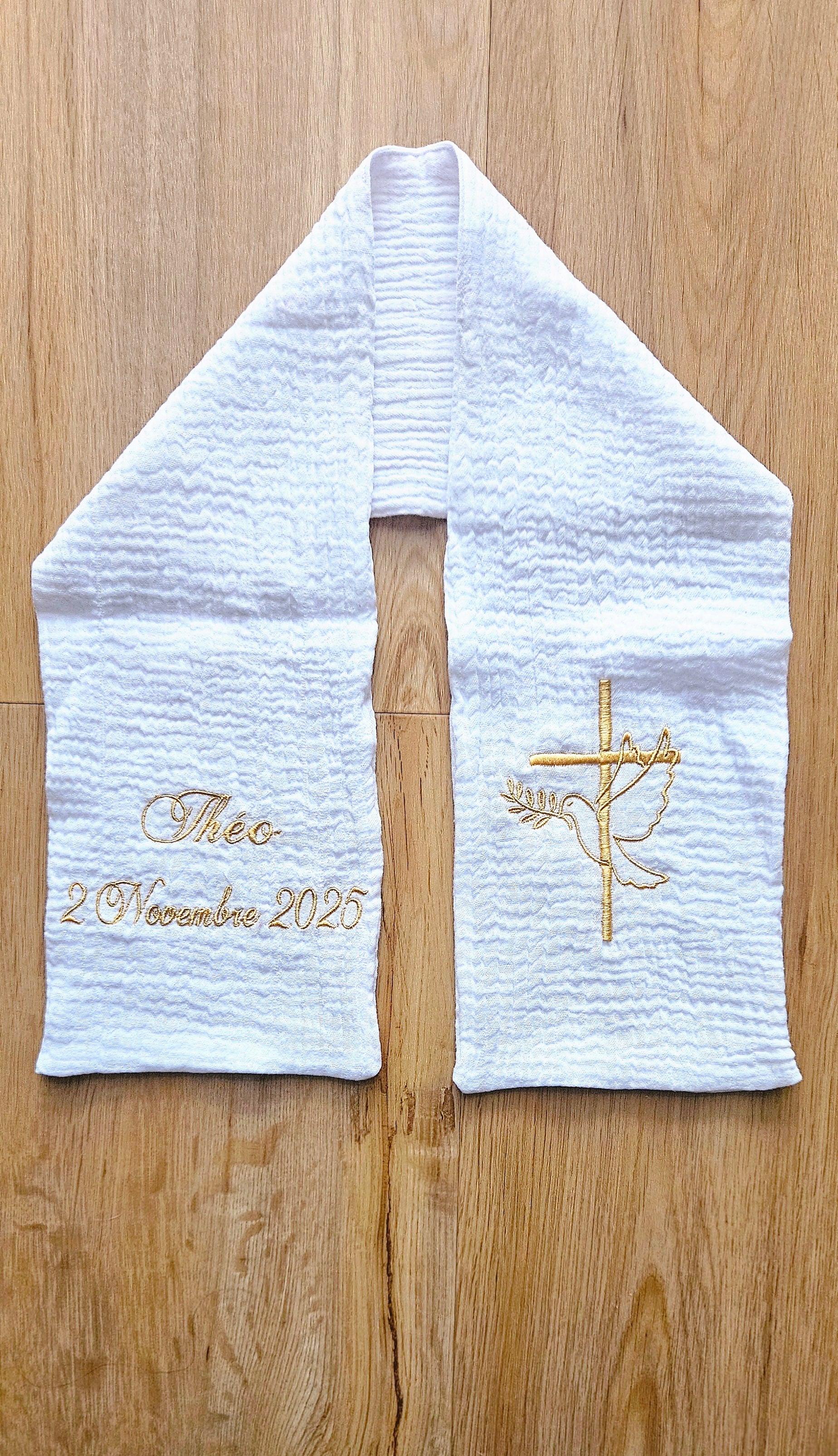 ✝️ Étole de baptême brodée personnalisée ✨