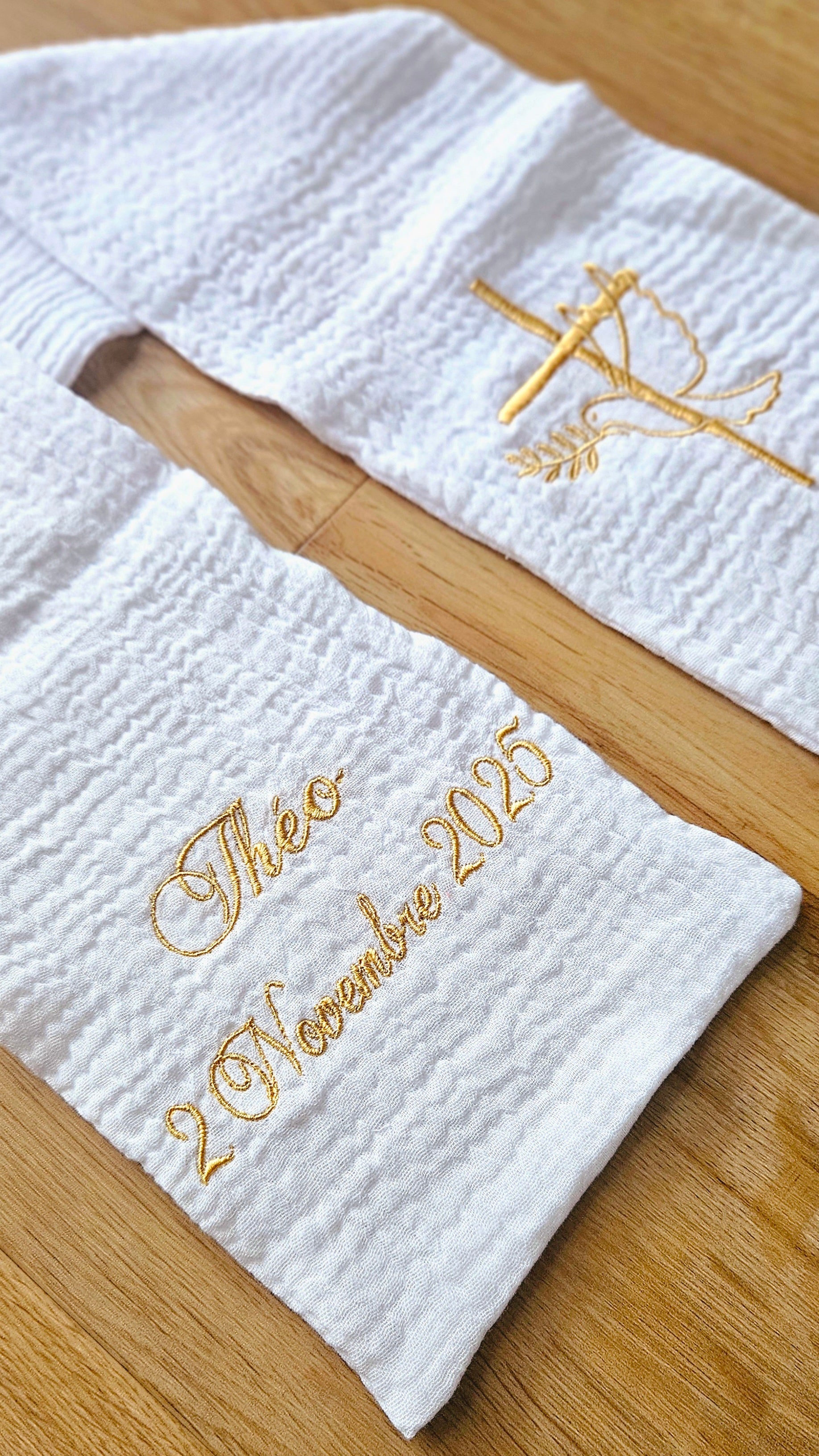 ✝️ Étole de baptême brodée personnalisée ✨