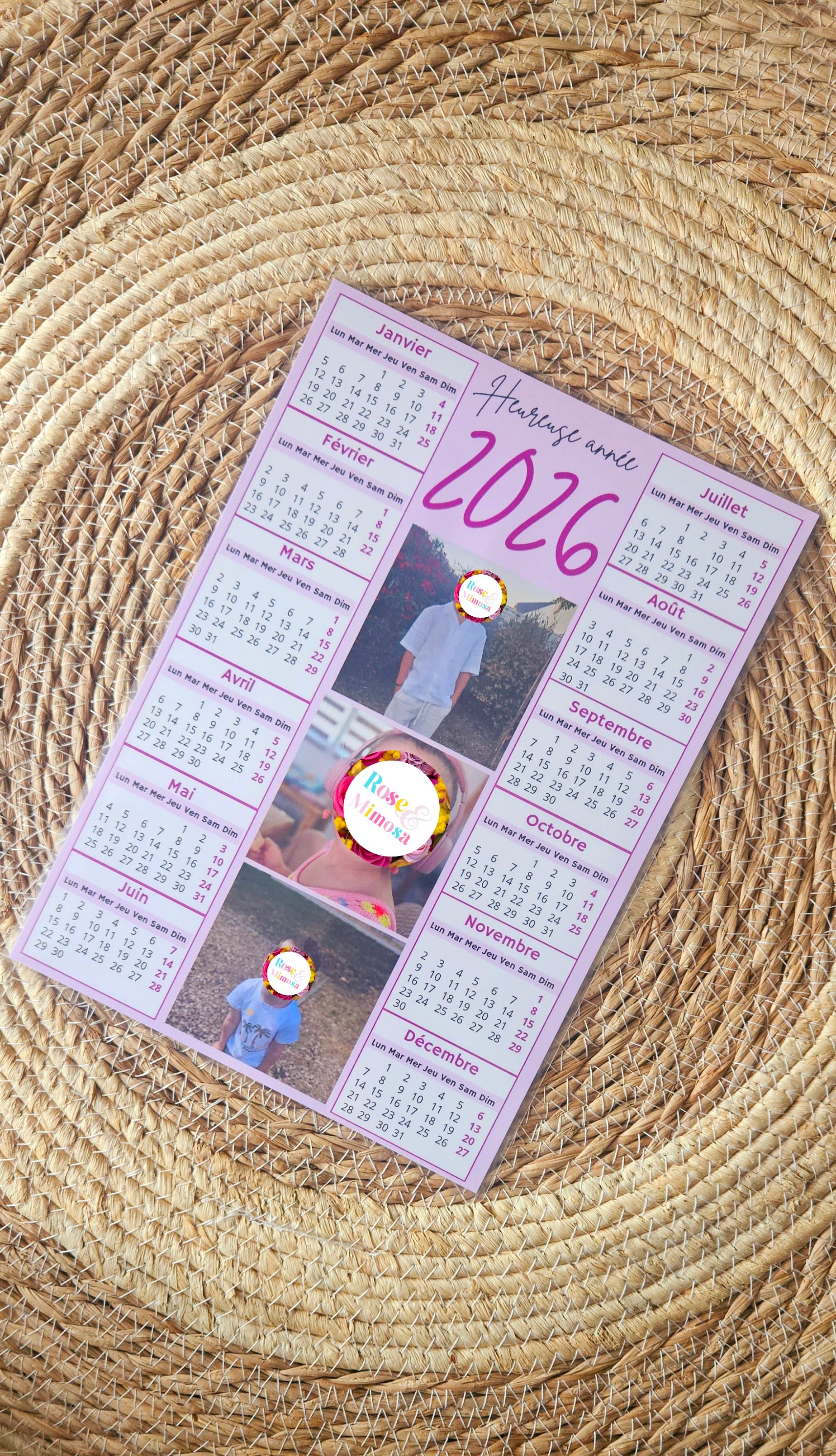 Calendrier 2026 – Édition Rose Élégante