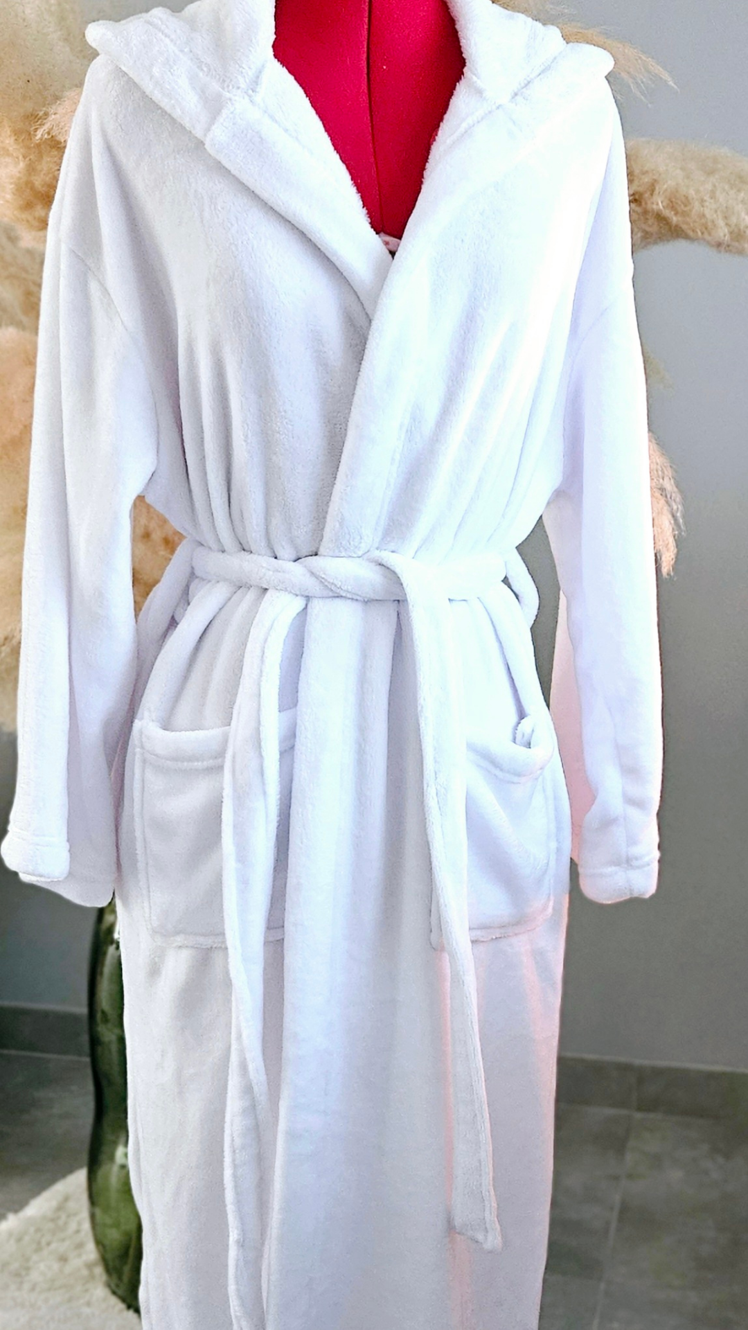 Peignoir polaire blanc Femme