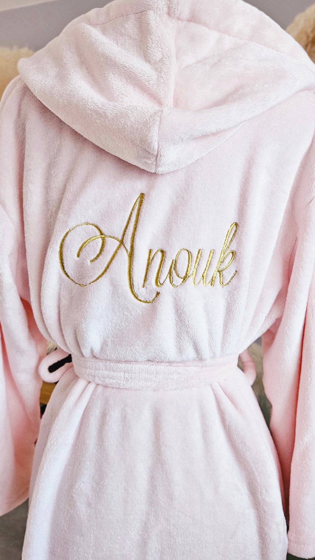Peignoir polaire rose femme