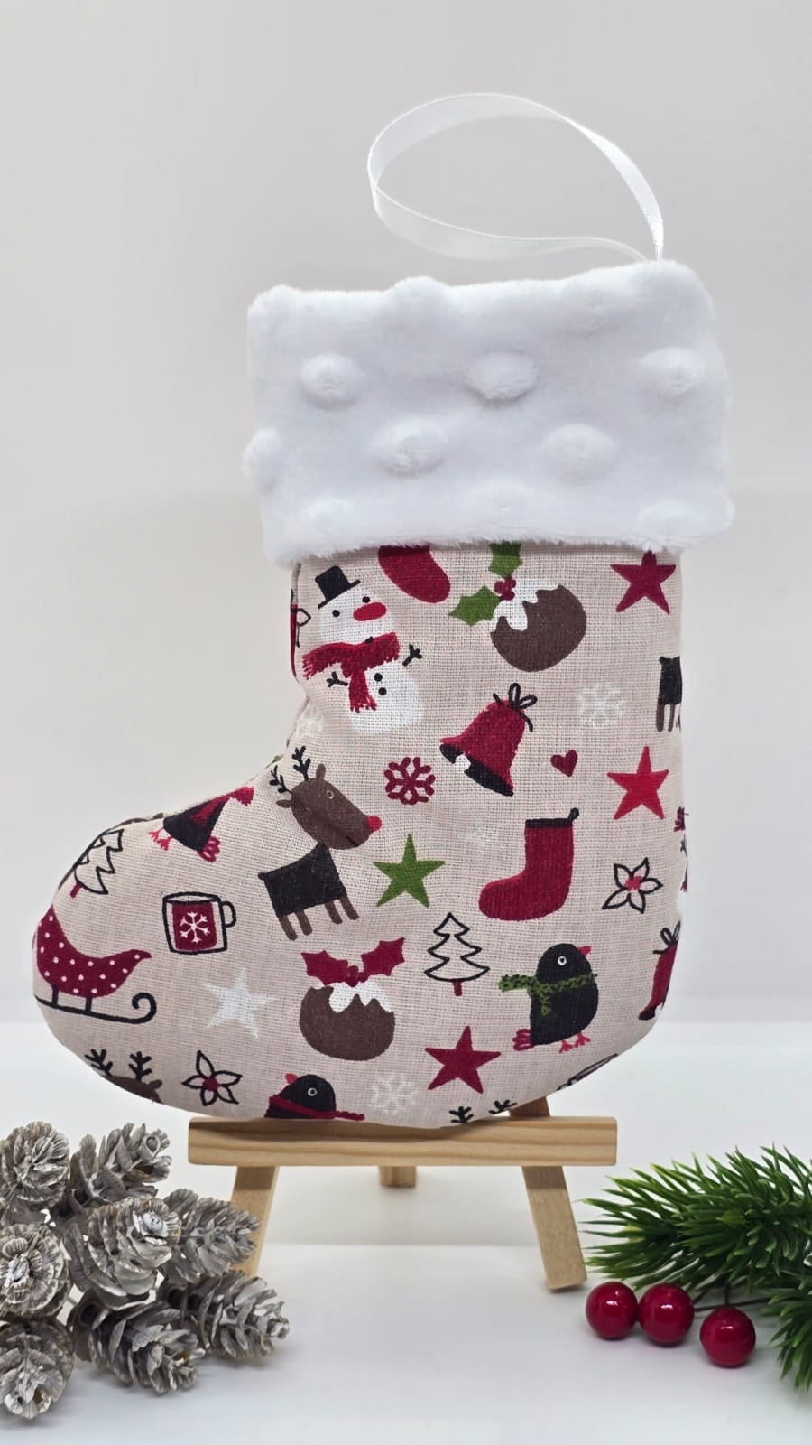 Petite botte de Noël décorative